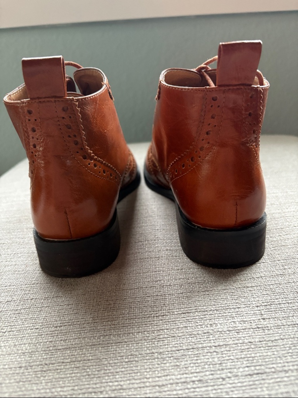 Kate Kanzer Brown Brogue Oxford Ankle Boots - Picture 5 of 7